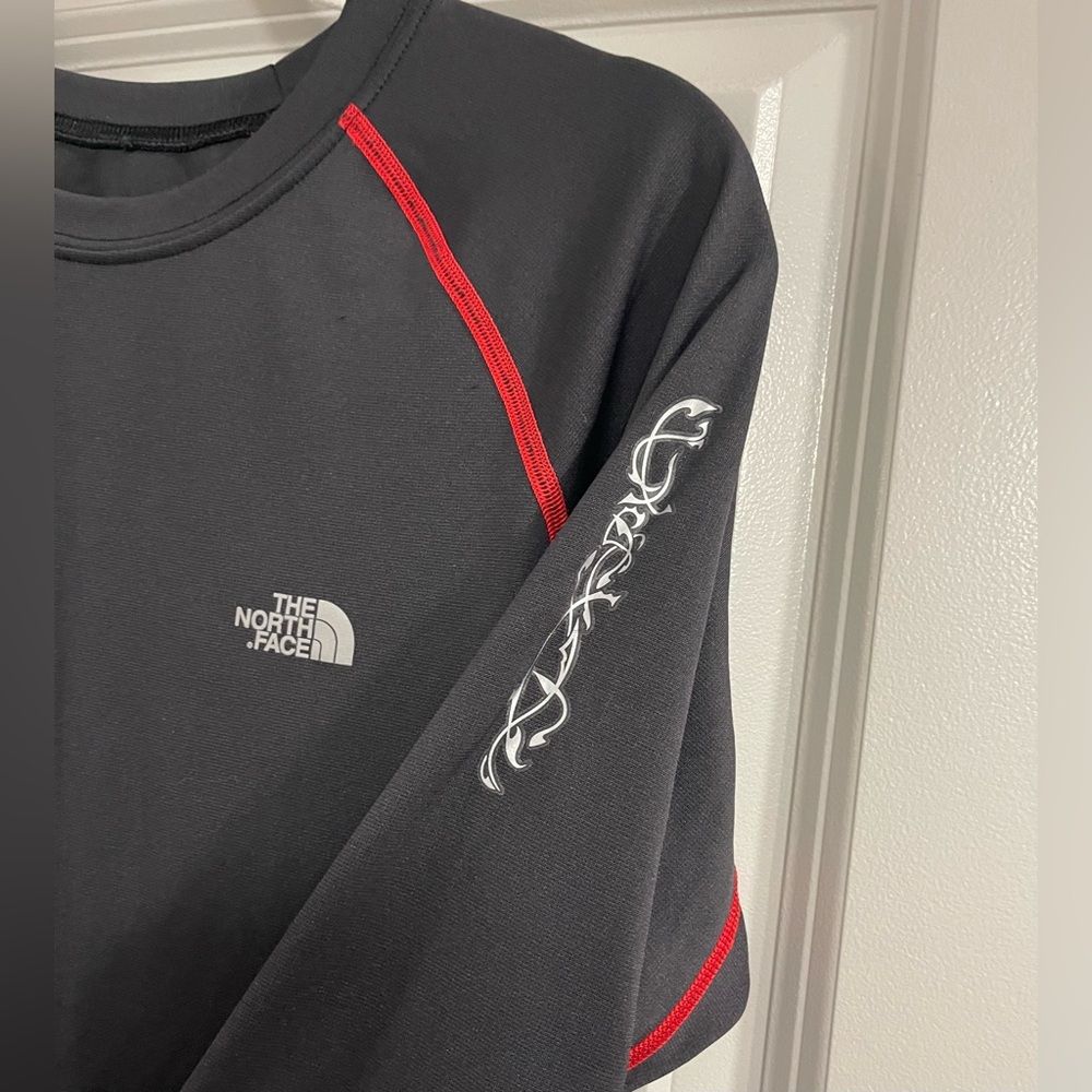 The North Face Dark Gray Shirt with Red Accents - Picture 2 of 4